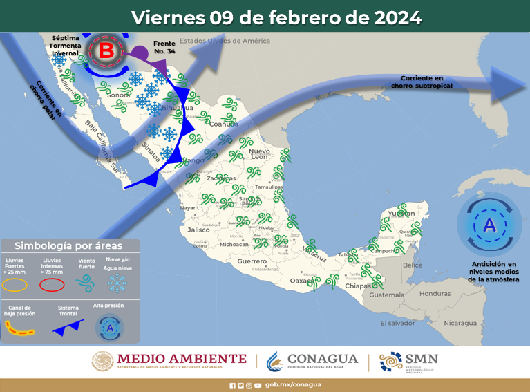 Ingresará hoy la Séptima Tormenta Invernal prevén viernes nublado y