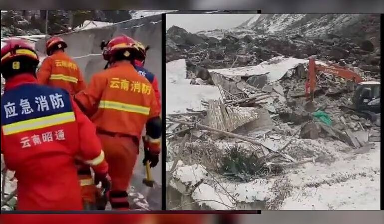  Al menos 44 personas quedan enterradas tras deslave en el sur de China
