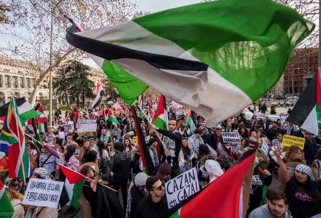  Protestan más de 20 mil personas en Madrid contra “genocidio” en Gaza