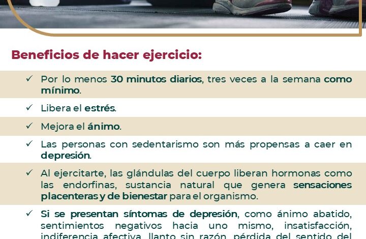  Recomienda IMSS Chihuahua realizar ejercicio para reducir riesgo de depresión y estrés