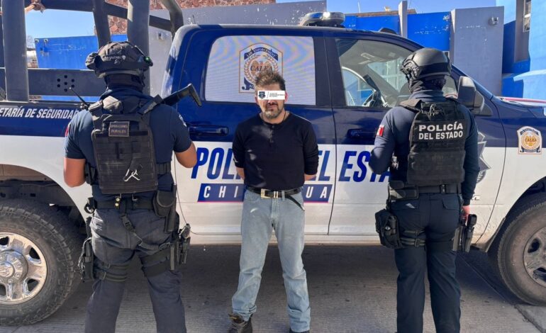  Detiene Policía del Estado a sujeto por portación de supuesta droga en Cuauhtémoc