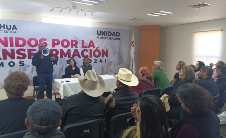  Reciben dirigente estatal de Morena y delegado del CEN a Loera y militantes que rechazan “imposición” de candidaturas