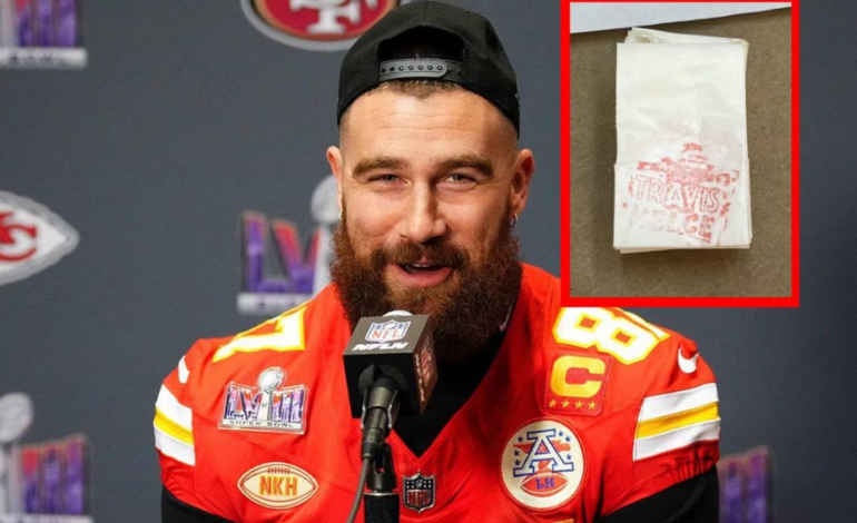  Confiscan envolturas de fentanilo con imagen de Travis Kelce en plena fiebre por Super Bowl