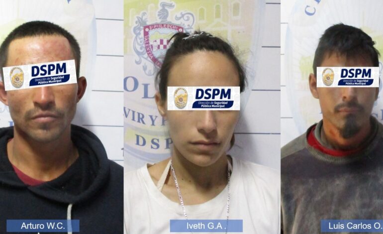  Evita Policía Municipal posibles acciones de narcomenudeo al norte con detención de tres personas
