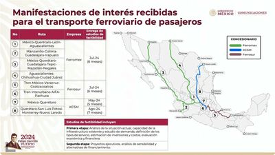  Grupo México busca 6 concesiones para trenes de pasajeros: SICT