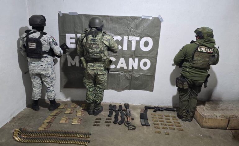  Aseguran armamento de uso exclusivo del ejército en el municipio de Madera