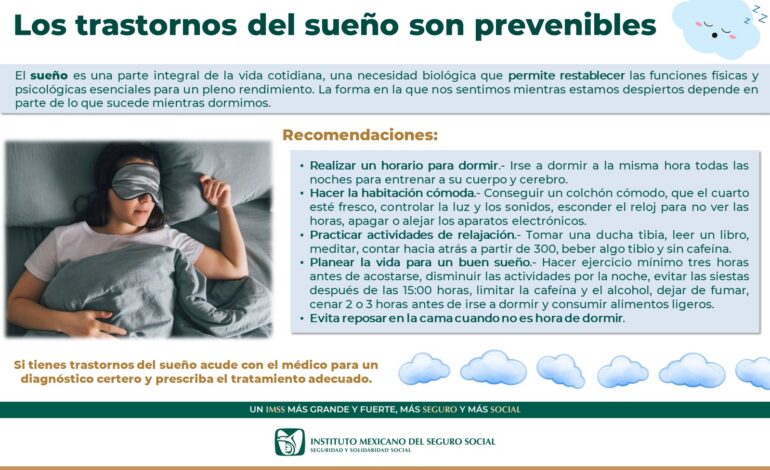  Informa IMSS Chihuahua que los trastornos del sueño son prevenibles