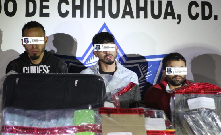  Detienen elementos de la SSPE a tres con narcóticos en Ciudad Juárez
