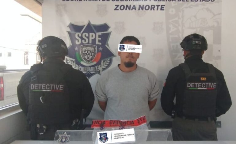  Arrestan detectives de la SSPE a hombre con 25 envoltorios de presunta droga en Ciudad Juárez