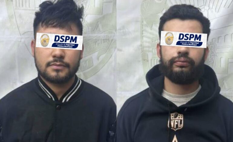  Detienen agentes de la DSPM a dos hombres por robo a farmacia
