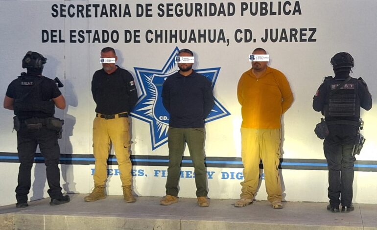  Detiene SSPE a 3 por usurpación de funciones de escoltas en Ciudad Juárez
