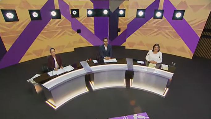  Debaten los candidatos presidenciales: Claudia Sheinbaum, Xóchitl Gálvez y Jorge Álvarez Máynez