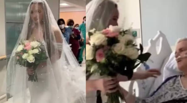 Novia se casa en el hospital para que su papá enfermo estuviera presente