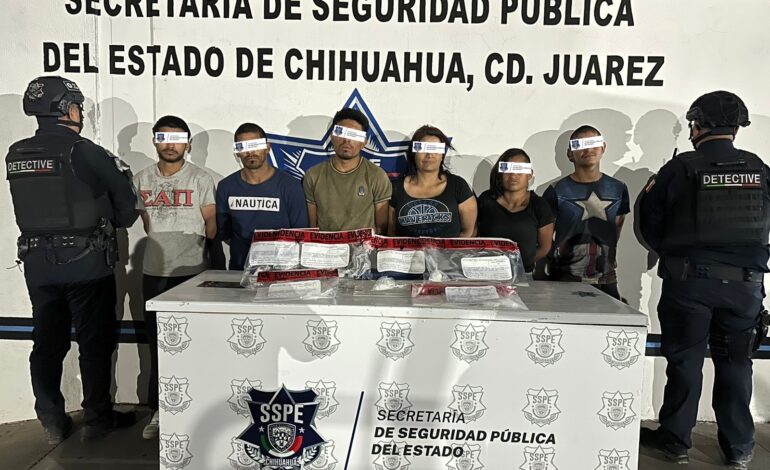  Detienen Detectives de la SSPE a 6 con droga en Ciudad Juárez