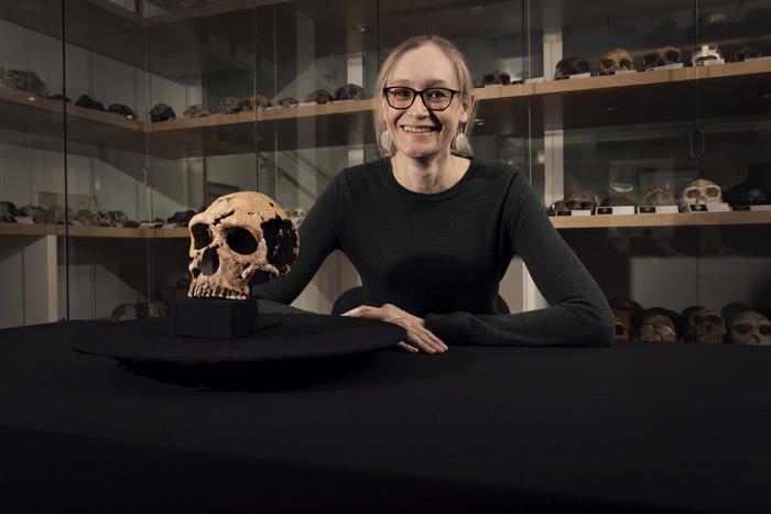  Arqueólogos y conservadores restauran el rostro de una neandertal de hace 75 mil años