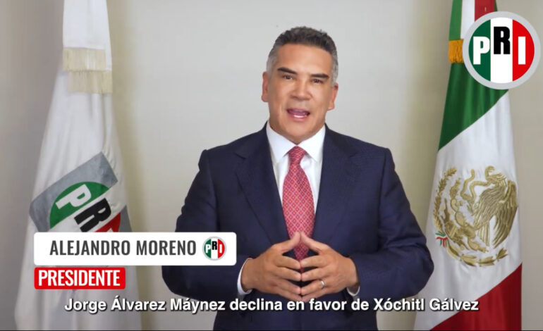  “Alito” Moreno ofrece renunciar a la presidencia del PRI y a su candidatura si Álvarez Máynez declina a favor de Xóchitl Gálvez
