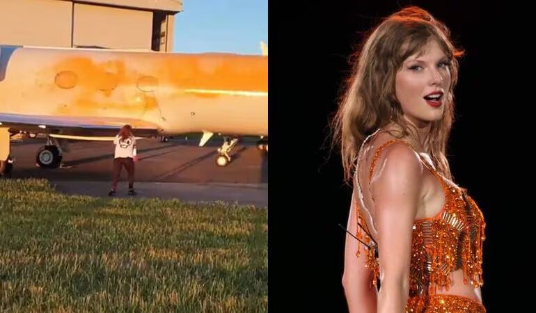  Activistas intentan vandalizar jet privado de Taylor Swift