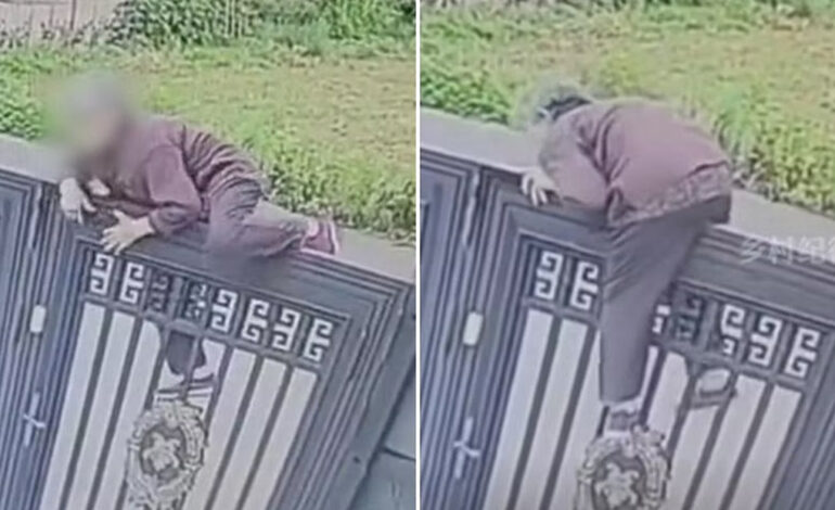  Una mujer china de 92 años huye de una residencia de ancianos tras trepar una reja de más de 2 metros
