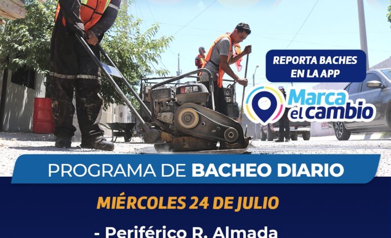  Tras lluvias, refuerza Gobierno Municipal trabajos de bacheo en la ciudad