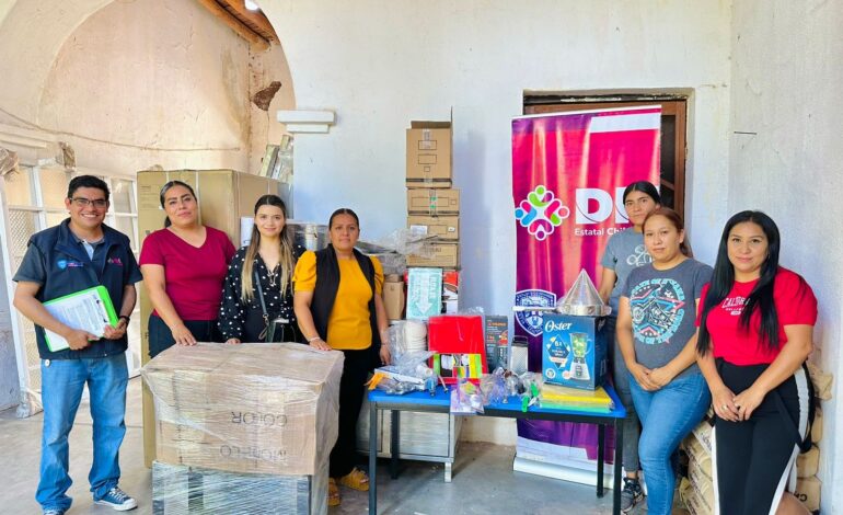 Apoya DIF Estatal a escuelas de Parral, Jiménez y Moris con equipamiento y módulos de cocina