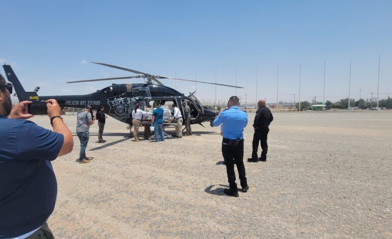  Trasladan en helicóptero de Gobierno del Estado a recién nacido