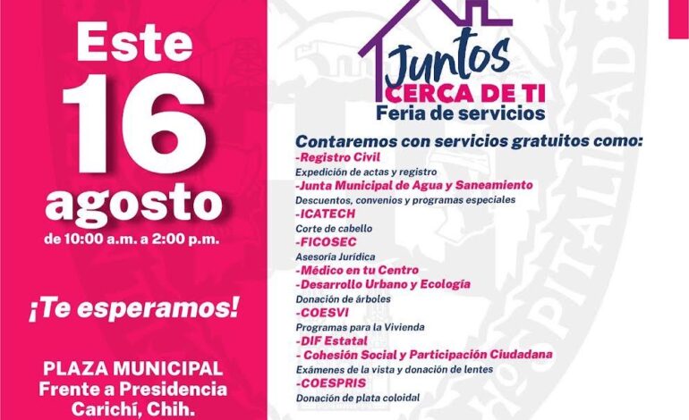  Llega este viernes a Carichí la feria “Juntos Cerca de Ti”