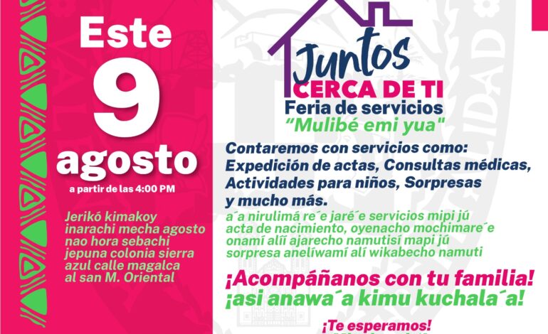  Llega este viernes feria «Juntos Cerca de Ti» a la colonia Sierra Azul