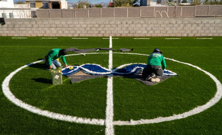  Contará Primaria Vicente Suárez con cancha de futbol rápido gracias al Municipio