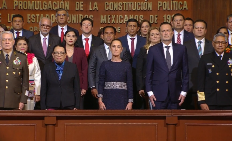  Acompaña Maru Campos a Claudia Sheinbaum en ceremonia conmemorativa por Promulgación de la Constitución de México