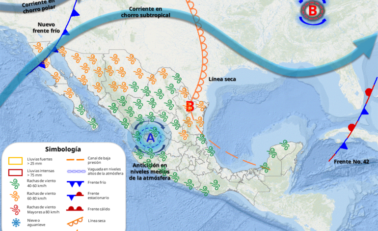  Alertan por fuertes vientos en territorio estatal para este martes