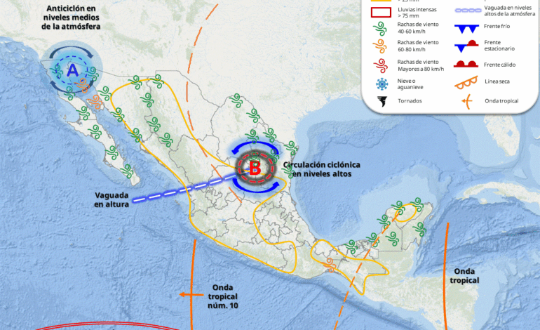  Monzón mexicano traerá lluvias y viento a territorio estatal a partir de la noche de este jueves