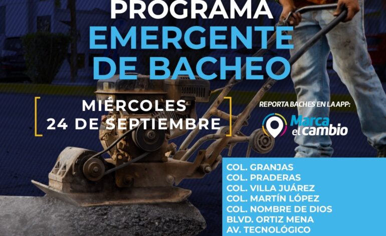 Atenderá Municipio baches en estas zonas este miércoles