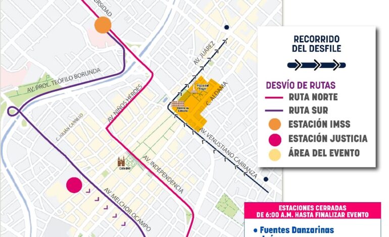  Anuncian desvío de la ruta troncal del Bowí por desfile del 16 de septiembre