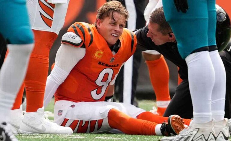  Joe Burrow estará fuera por lo menos tres meses tras lesión sufrida ante Jaguars