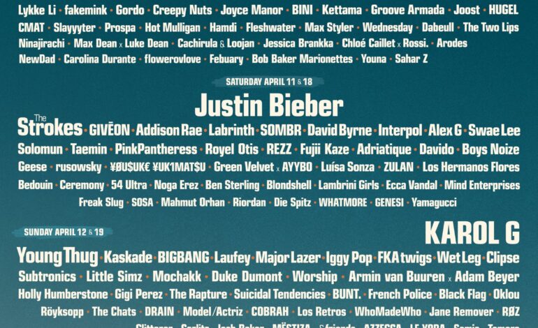  Coachella 2026: Justin Bieber, Sabrina Carpenter y Karol G encabezan el lineup