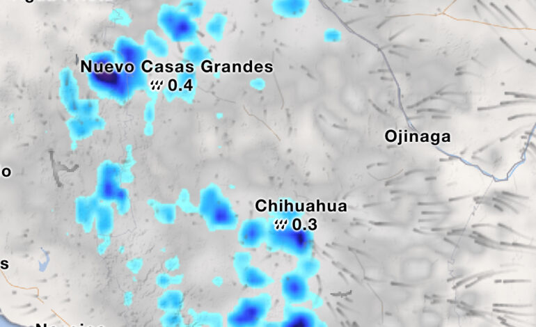  Prevén lluvias en las regiones serrana y noroeste; chubascos aislados en Chihuahua capital durante la noche y madrugada de mañana