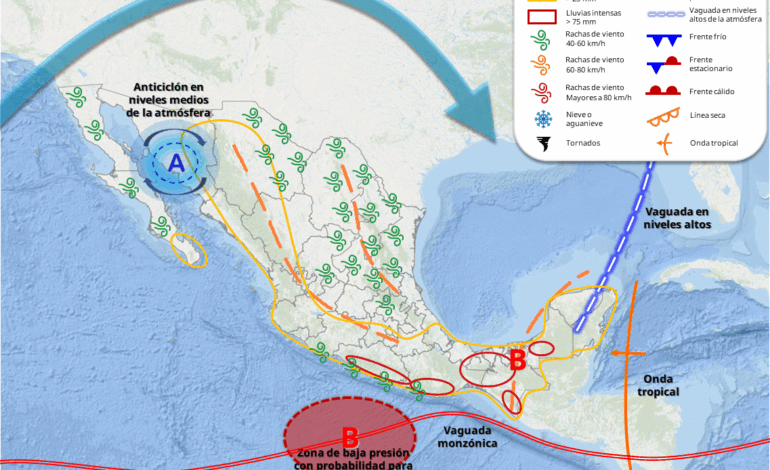  Pronostican lluvias para este domingo, máxima de 32°C para Chihuahua y 34°C para Juárez