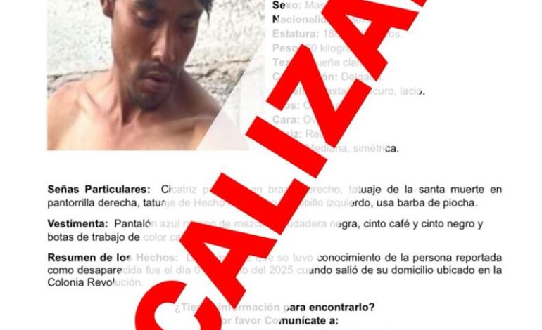  Localizan a joven reportado como desaparecido en la colonia Revolución