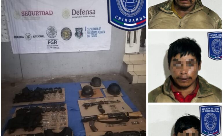  Detiene Célula BOI a tres presuntos halcones en Guadalupe y Calvo