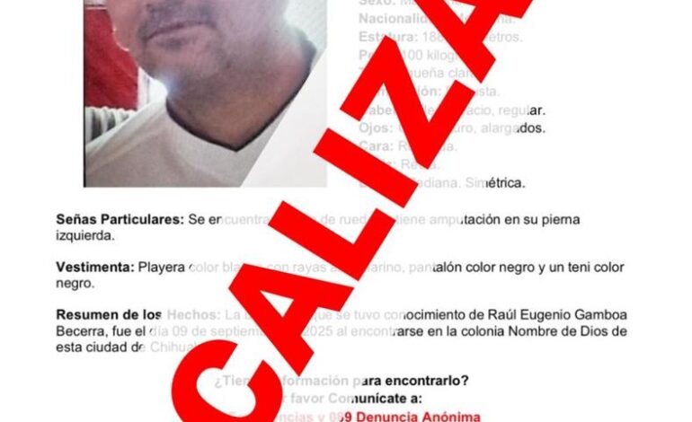  Localiza Fiscalía a hombre reportado como ausente en colonia Nombre de Dios