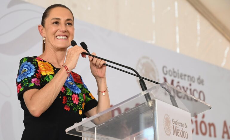  Destaca Sheinbaum los programas sociales en su 1er Informe en Juárez