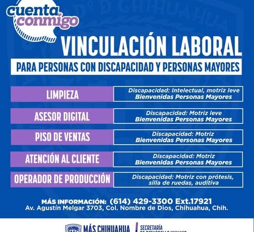  Anuncia Estado nuevas oportunidades laborales para personas con discapacidad y adultos mayores