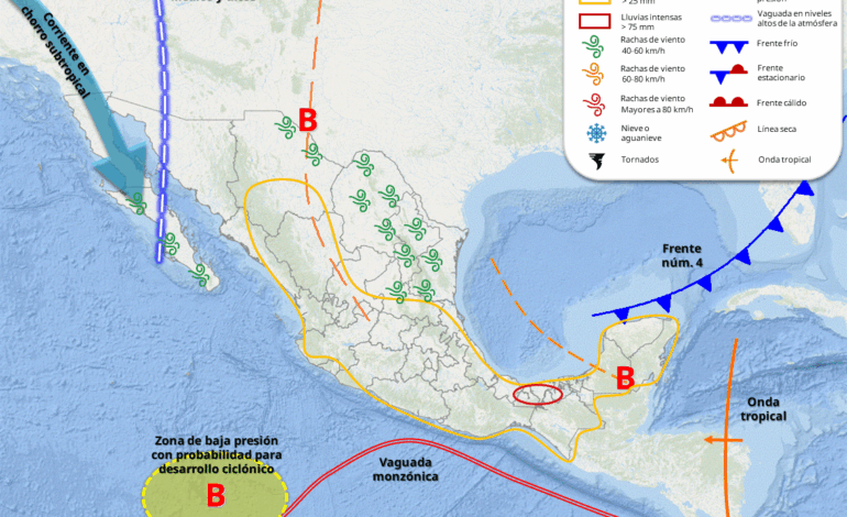  Pronostican lluvias fuertes para este domingo