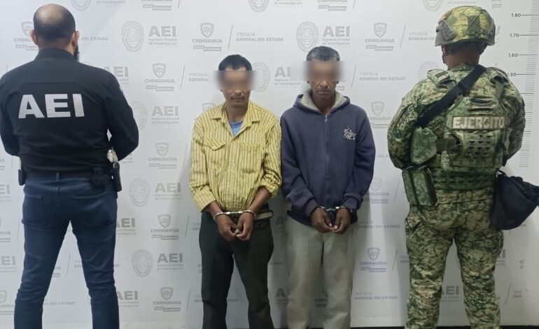 Detiene AEI y Ejército Mexicano a dos hombres buscados por homicidio