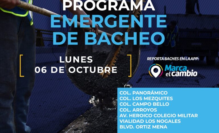 Conoce en qué colonias habrá bacheo este lunes 6 de octubre