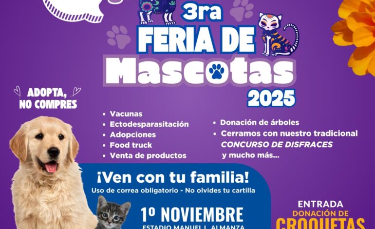 Invita Desarrollo Humano a la Tercera Feria de Mascotas 2025