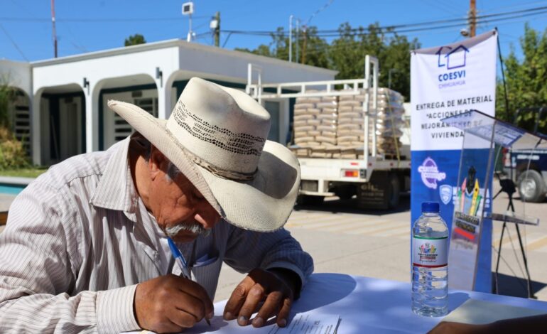  Entrega Estado material de construcción en San Francisco de Conchos y La Cruz