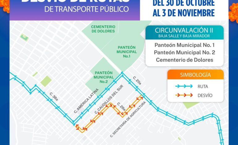  Modificarán rutas de transporte por Feria del Hueso 2025