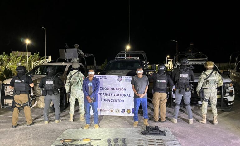 Detiene SSPE a dos extranjeros con armas en operativo conjunto en Coyame