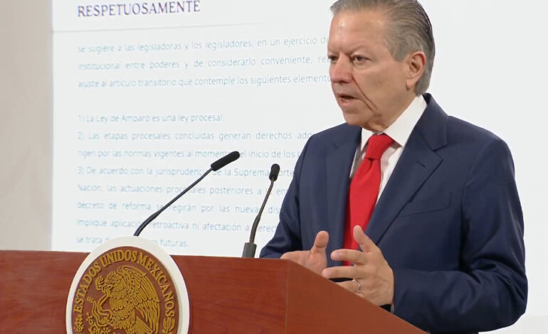  Zaldívar pide a diputados eliminar retroactividad en la reforma a Ley de Amparo